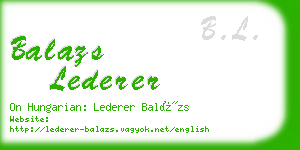 balazs lederer business card